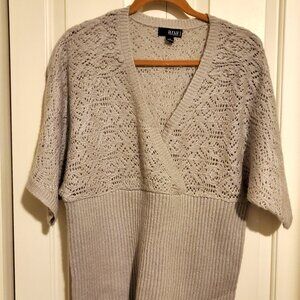a.n.a. woman Silver crochet top, 1X